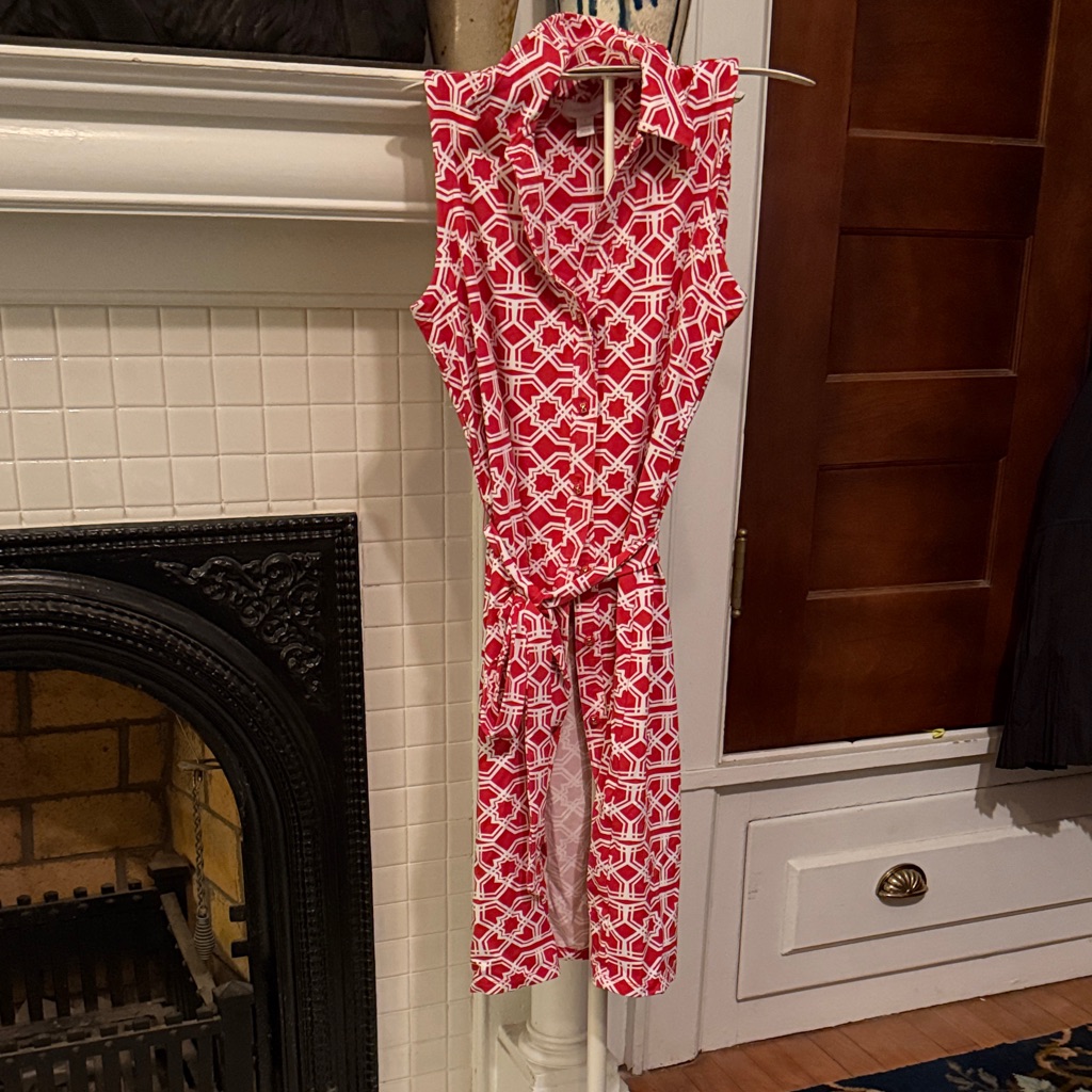Charter Club Red And White Belted Dress- Worn About 3x